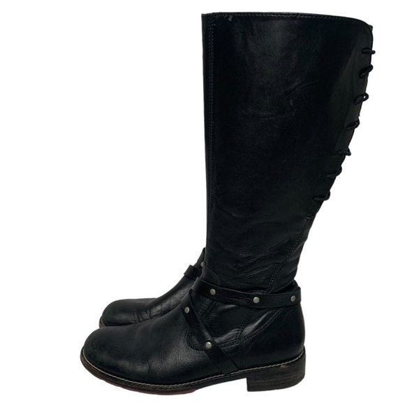 Wokly Belmont Black Leather Lace Up Tough Boots - Picture 4 of 16